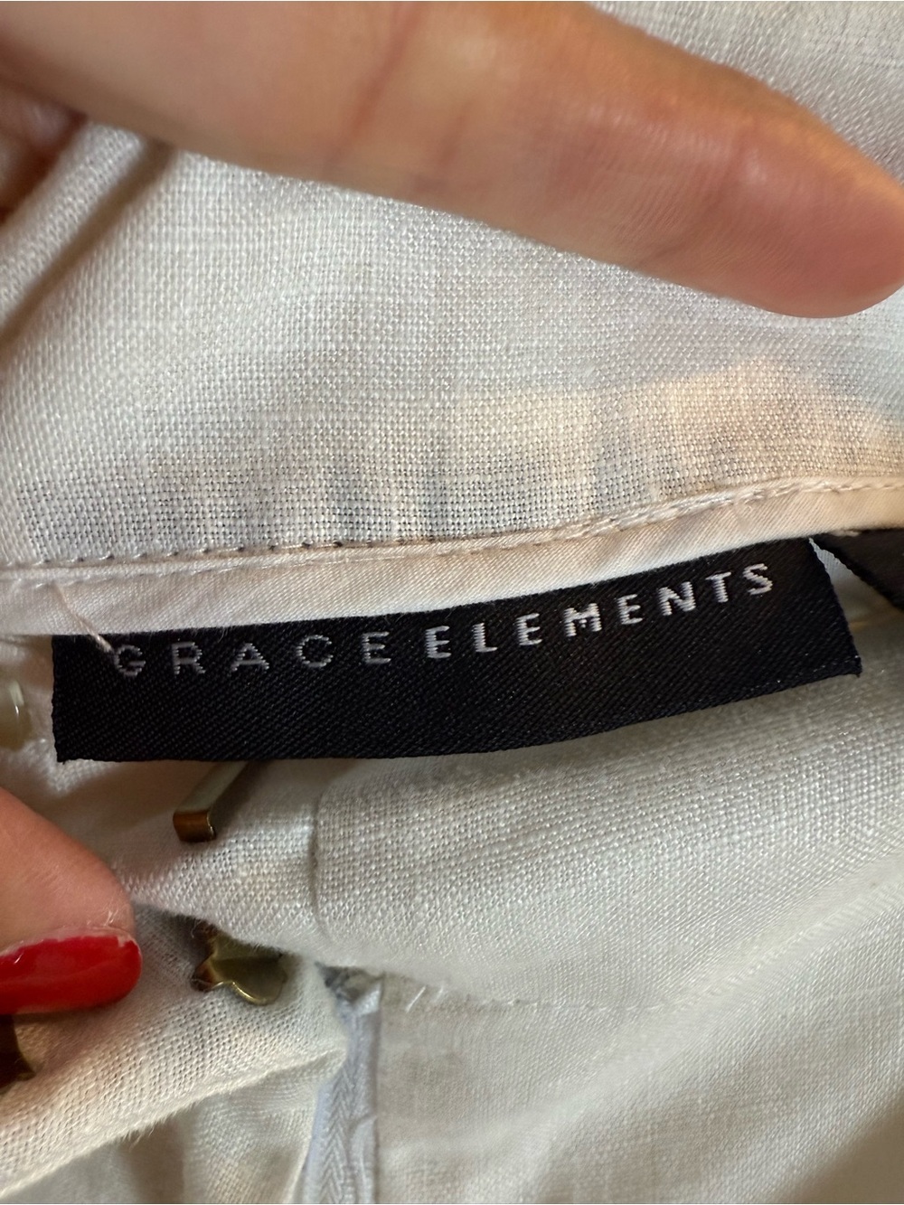 Grace Elements White 100% Linen Wide Leg Pants Size: 12 - Picture 7 of 11